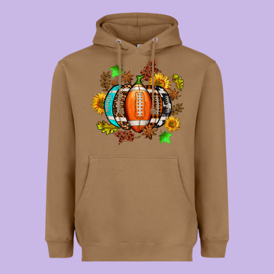 Fall Football Sunflower And Fall Heavyweight Hoodie Designed By Adodesignshop