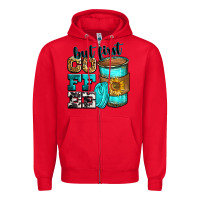 Red but first coffee Zipper Hoodie - Zillion Design Studio