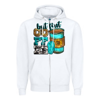 White but first coffee Zipper Hoodie - Zillion Design Studio