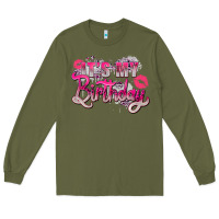 Army Green pink its my birthday Long Sleeve Tee - Zillion Design Studio