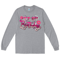 Heather Grey pink its my birthday Long Sleeve Tee - Zillion Design Studio