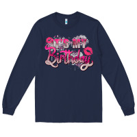 Navy pink its my birthday Long Sleeve Tee - Zillion Design Studio