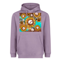 Lavender baseball leopard turquoise sunflower Heavyweight Hoodie - JahusDesignShop