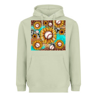 Matcha baseball leopard turquoise sunflower Heavyweight Hoodie - JahusDesignShop