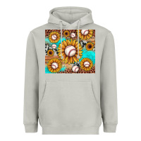 Moon Dust baseball leopard turquoise sunflower Heavyweight Hoodie - JahusDesignShop