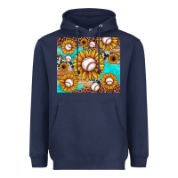 Navy baseball leopard turquoise sunflower Heavyweight Hoodie - JahusDesignShop