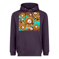 Plum baseball leopard turquoise sunflower Heavyweight Hoodie - JahusDesignShop