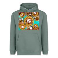 Sage baseball leopard turquoise sunflower Heavyweight Hoodie - JahusDesignShop