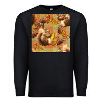 Black fall squirrel and plaid seamless Premium Sweatshirt - BundleAndBundleShop
