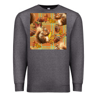 Charcoal Heather fall squirrel and plaid seamless Premium Sweatshirt - BundleAndBundleShop