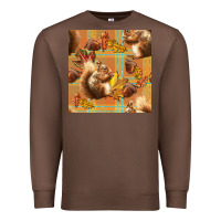 Chestnut fall squirrel and plaid seamless Premium Sweatshirt - BundleAndBundleShop