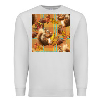 Dove Grey fall squirrel and plaid seamless Premium Sweatshirt - BundleAndBundleShop