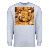 Heather Grey fall squirrel and plaid seamless Premium Sweatshirt - BundleAndBundleShop