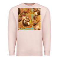 Pale Pink fall squirrel and plaid seamless Premium Sweatshirt - BundleAndBundleShop