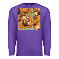 Purple fall squirrel and plaid seamless Premium Sweatshirt - BundleAndBundleShop