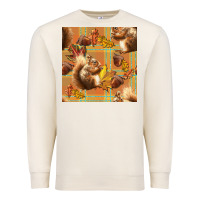 Sandshell fall squirrel and plaid seamless Premium Sweatshirt - BundleAndBundleShop