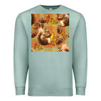 Seafoam fall squirrel and plaid seamless Premium Sweatshirt - BundleAndBundleShop