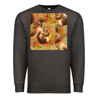 Smoke fall squirrel and plaid seamless Premium Sweatshirt - BundleAndBundleShop