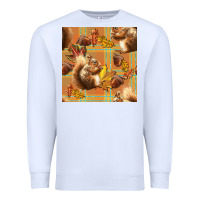 White fall squirrel and plaid seamless Premium Sweatshirt - BundleAndBundleShop