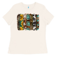 Western Handdrawn Patterns Brushstrokes Ladies Tee | Teevron