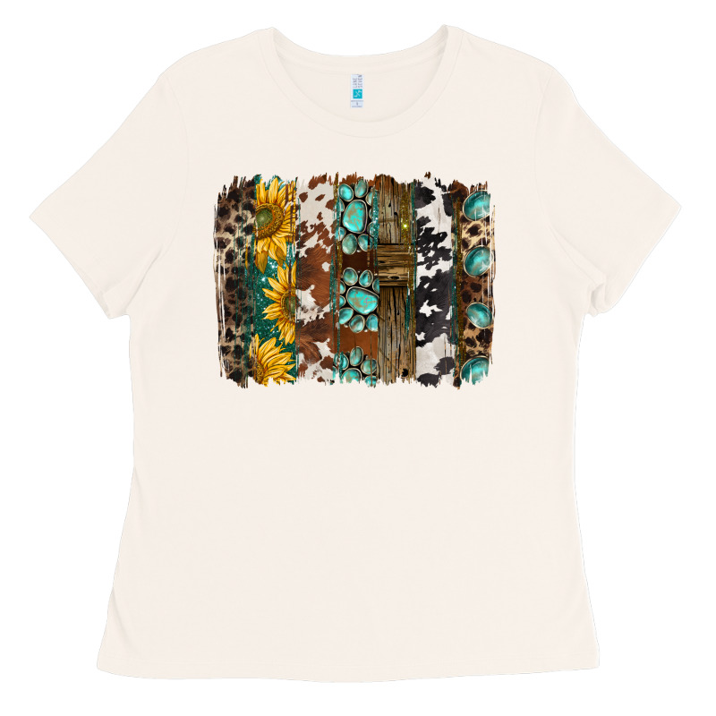 Western Handdrawn Patterns Brushstrokes Ladies Tee by BarkalooDesign | Teevron