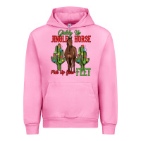 Fuchsia Pink giddy up jingle horse pick up your feet Urban Hoodie - MaliasSmallBusiness