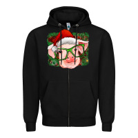 Black christmas pig Zipper Hoodie - RanaPortraitStore
