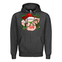 Charcoal Heather christmas pig Zipper Hoodie - RanaPortraitStore