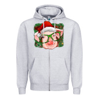 Christmas Pig Zipper Hoodie | Teevron
