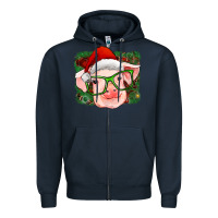 Navy christmas pig Zipper Hoodie - RanaPortraitStore