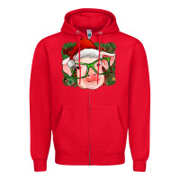 Red christmas pig Zipper Hoodie - RanaPortraitStore