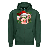 Sports Green christmas pig Zipper Hoodie - RanaPortraitStore