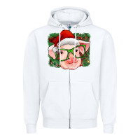 White christmas pig Zipper Hoodie - RanaPortraitStore
