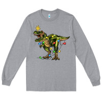 Heather Grey tree rex christmas Long Sleeve Tee - Zillion Design Studio