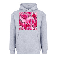 Heather Grey valentines day all dress up roses seamless pattern Heavyweight Hoodie - BundleAndBundleShop