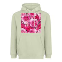 Matcha valentines day all dress up roses seamless pattern Heavyweight Hoodie - BundleAndBundleShop