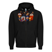 Black american football coffee cups Zipper Hoodie - Zillion Design Studio