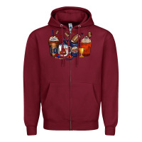 Burgundy american football coffee cups Zipper Hoodie - Zillion Design Studio