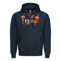 Navy american football coffee cups Zipper Hoodie - Zillion Design Studio