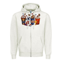 Oatmeal Heather american football coffee cups Zipper Hoodie - Zillion Design Studio