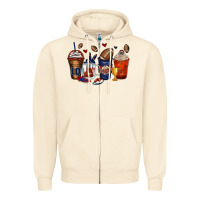 American Football Coffee Cups Zipper Hoodie | Teevron