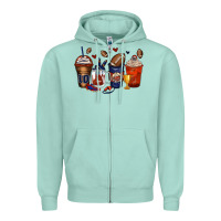 Seafoam american football coffee cups Zipper Hoodie - Zillion Design Studio