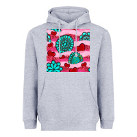 Heather Grey valentines day turquoise gemstone  and hearts Heavyweight Hoodie - BundleAndBundleShop