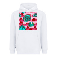 White valentines day turquoise gemstone  and hearts Heavyweight Hoodie - BundleAndBundleShop