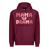 Burgundy mama of drama girl mom Premium Hoodie - MaliasSmallBusiness