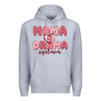 Heather Grey mama of drama girl mom Premium Hoodie - MaliasSmallBusiness