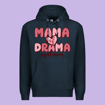 Mama Of Drama Girl Mom Premium Hoodie Designed By Maliassmallbusiness