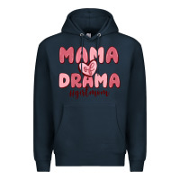 Navy mama of drama girl mom Premium Hoodie - MaliasSmallBusiness