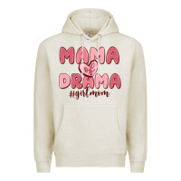 Oatmeal Heather mama of drama girl mom Premium Hoodie - MaliasSmallBusiness
