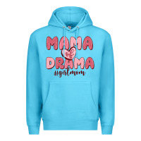 Ocean Blue mama of drama girl mom Premium Hoodie - MaliasSmallBusiness